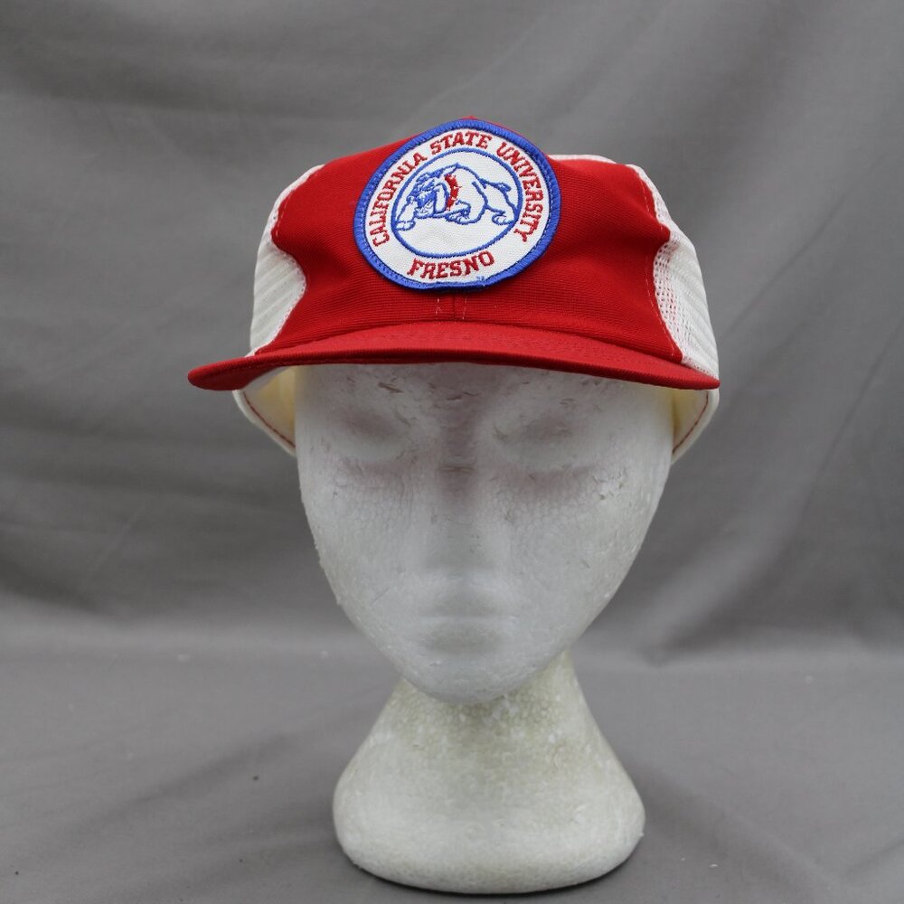 Fresno State Bulldogs Hat (VTG) - Patched Trucker hat by AMS - Adult Snapback